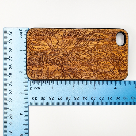 Boho Floral Rangoli Henna Hand-Carved Wooden iPhone 4 Case Melrose Trading Post - Picture 11 of 13